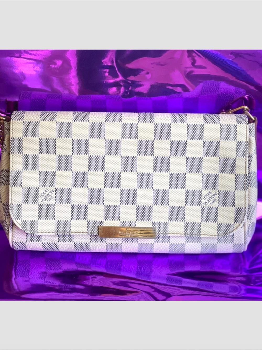 Louis Vuitton Damier Azur Favorite MM Shoulder Bag